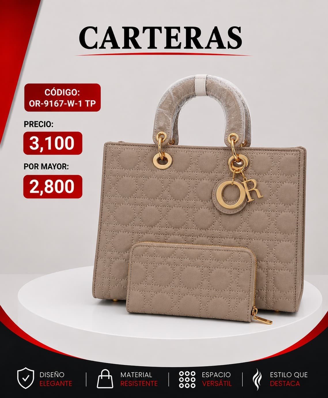 Cartera Beige OR-9167-W-1TP
