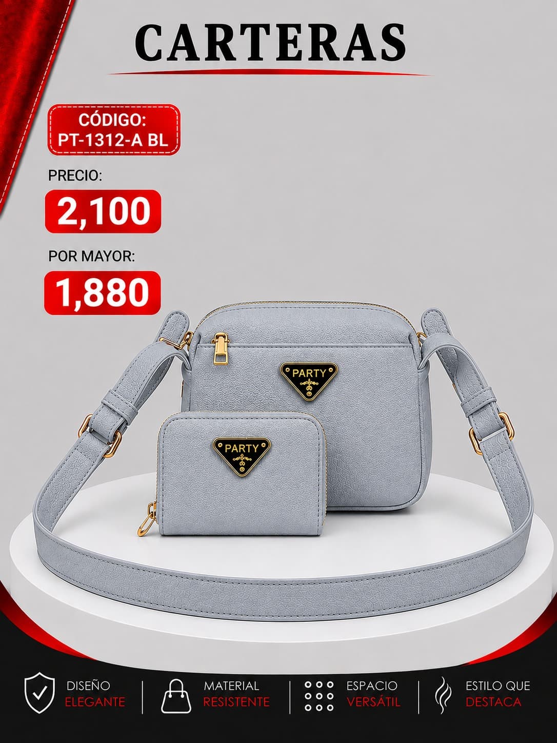 Cartera Azul PT-1312-BL