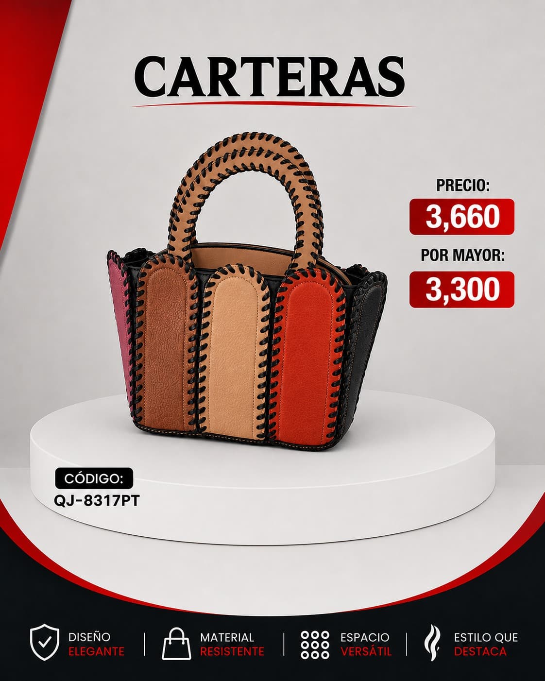 Cartera Crema QJ-8317TP
