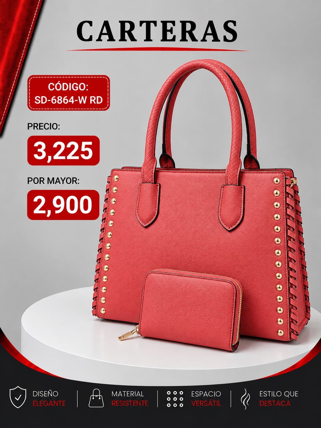 Cartera Roja SD-6864RD
