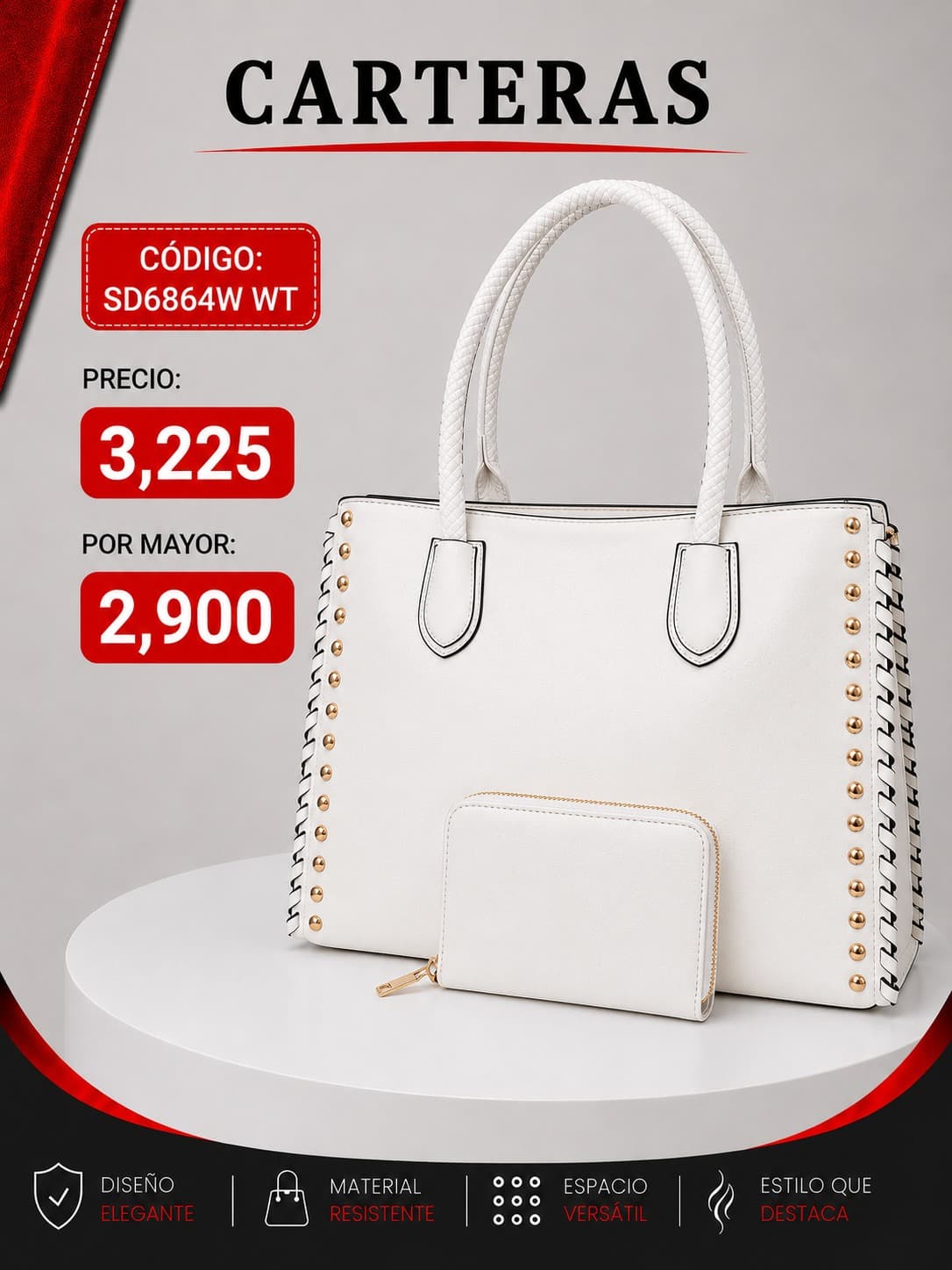 Cartera Blanca SD-6864WT