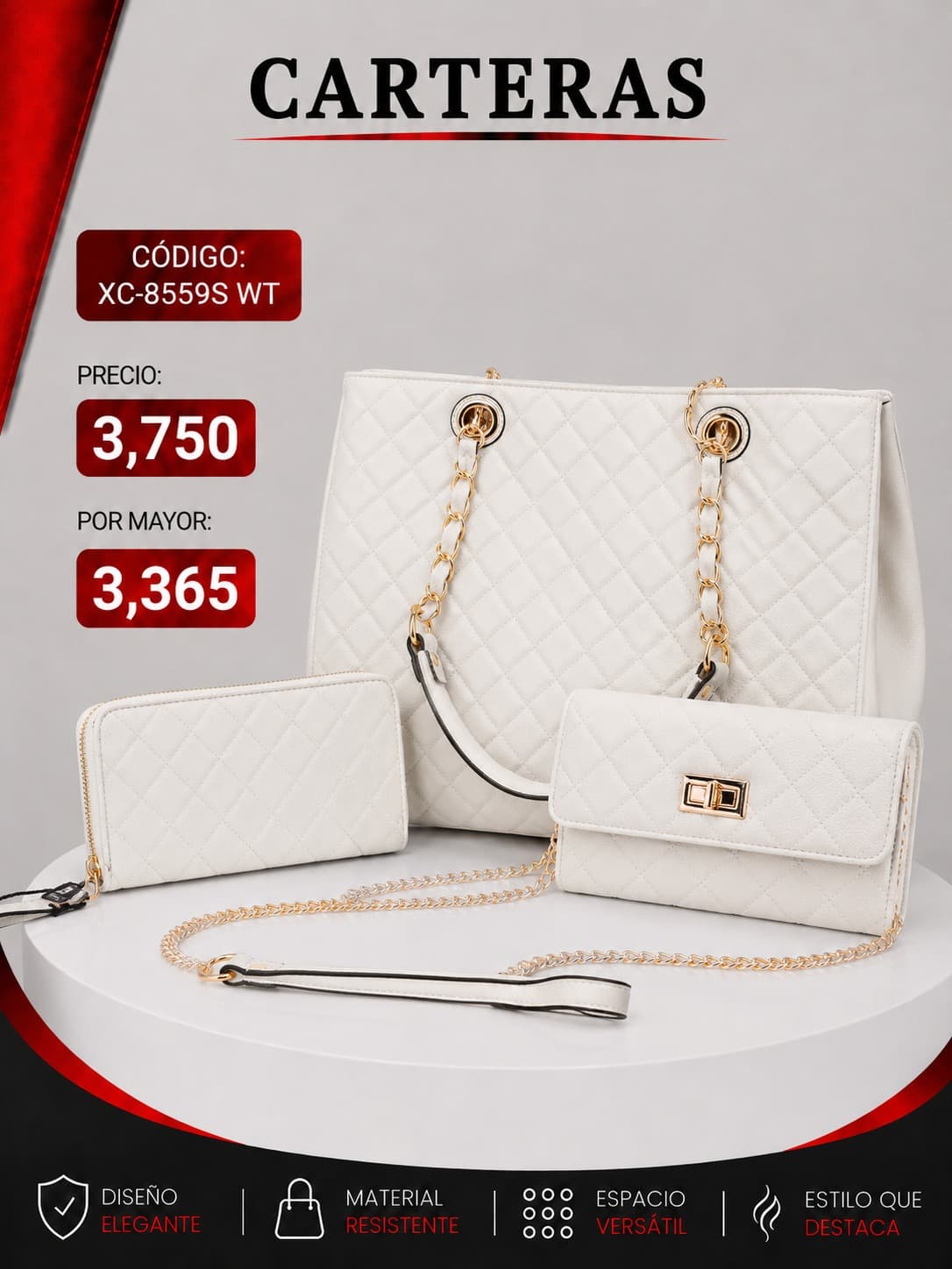 Cartera Blanca XC-8559WT
