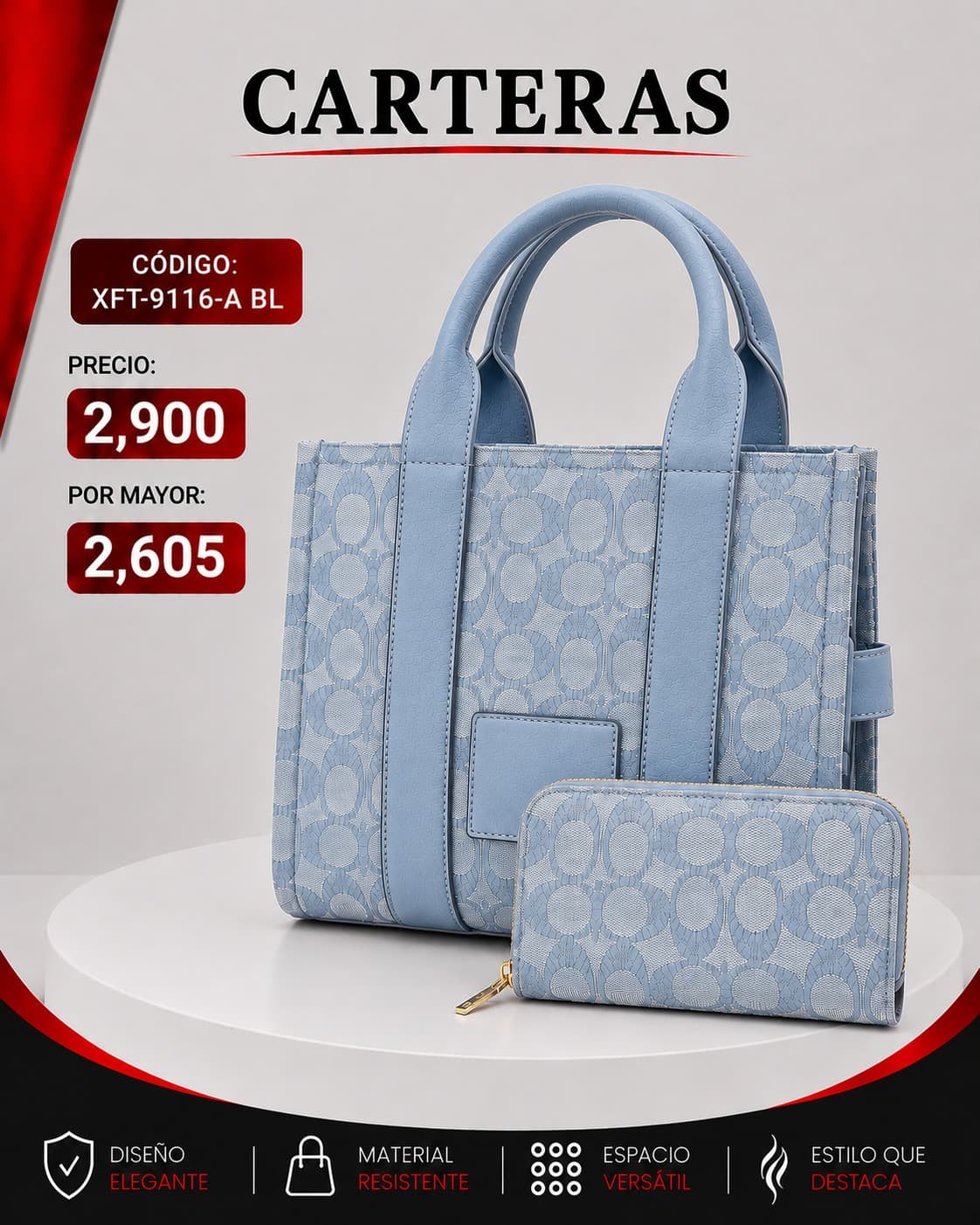 Cartera Azul XFT-9116BL