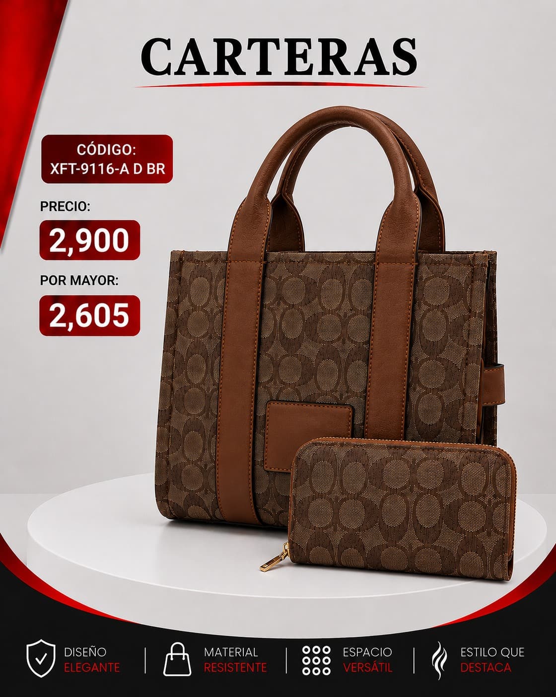 Cartera Marron XFT-9116BR