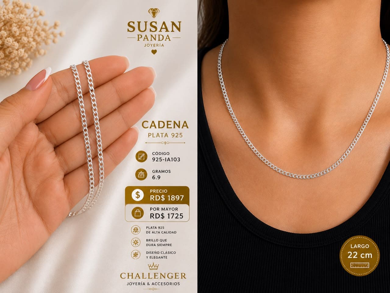 Cadena Cubana Plata 925