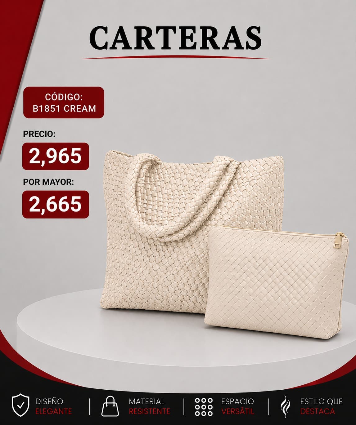 Cartera Crema B1851CREAM