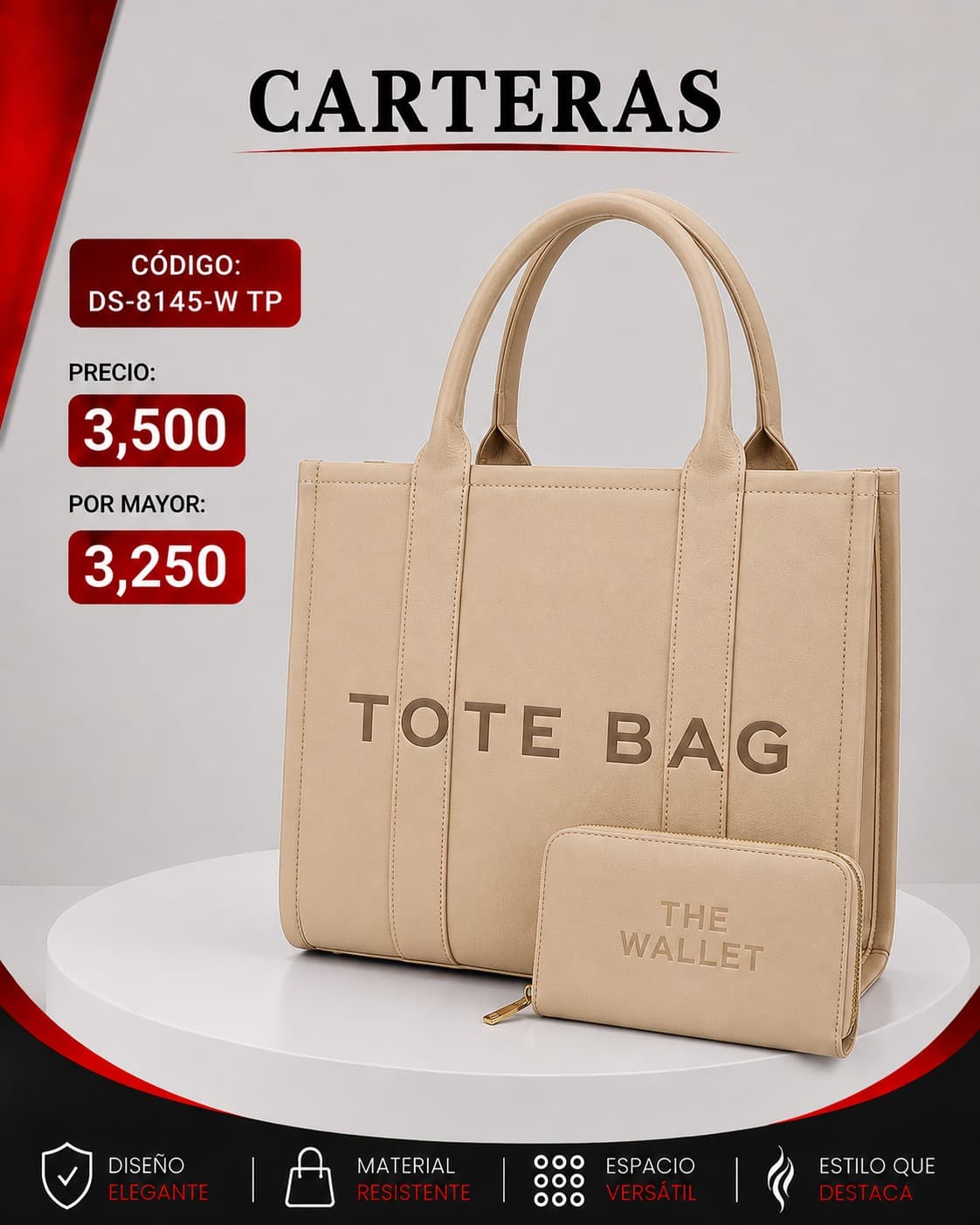 Cartera Crema DS-8145-TP
