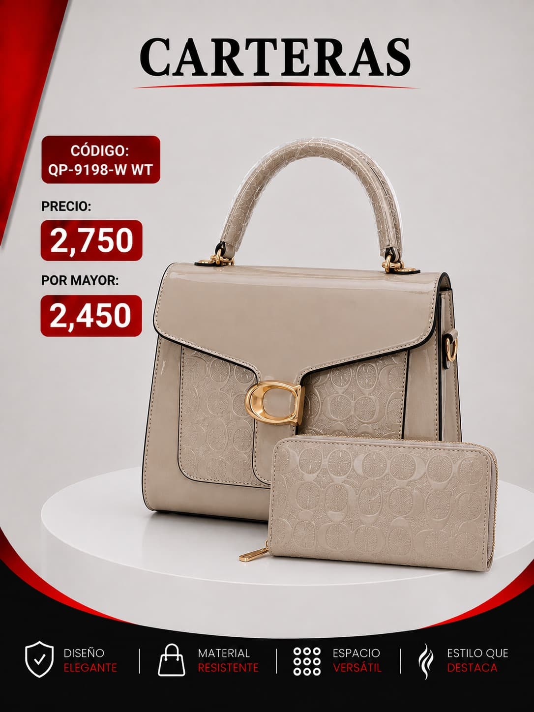 Cartera Blanca QP-9198-WT