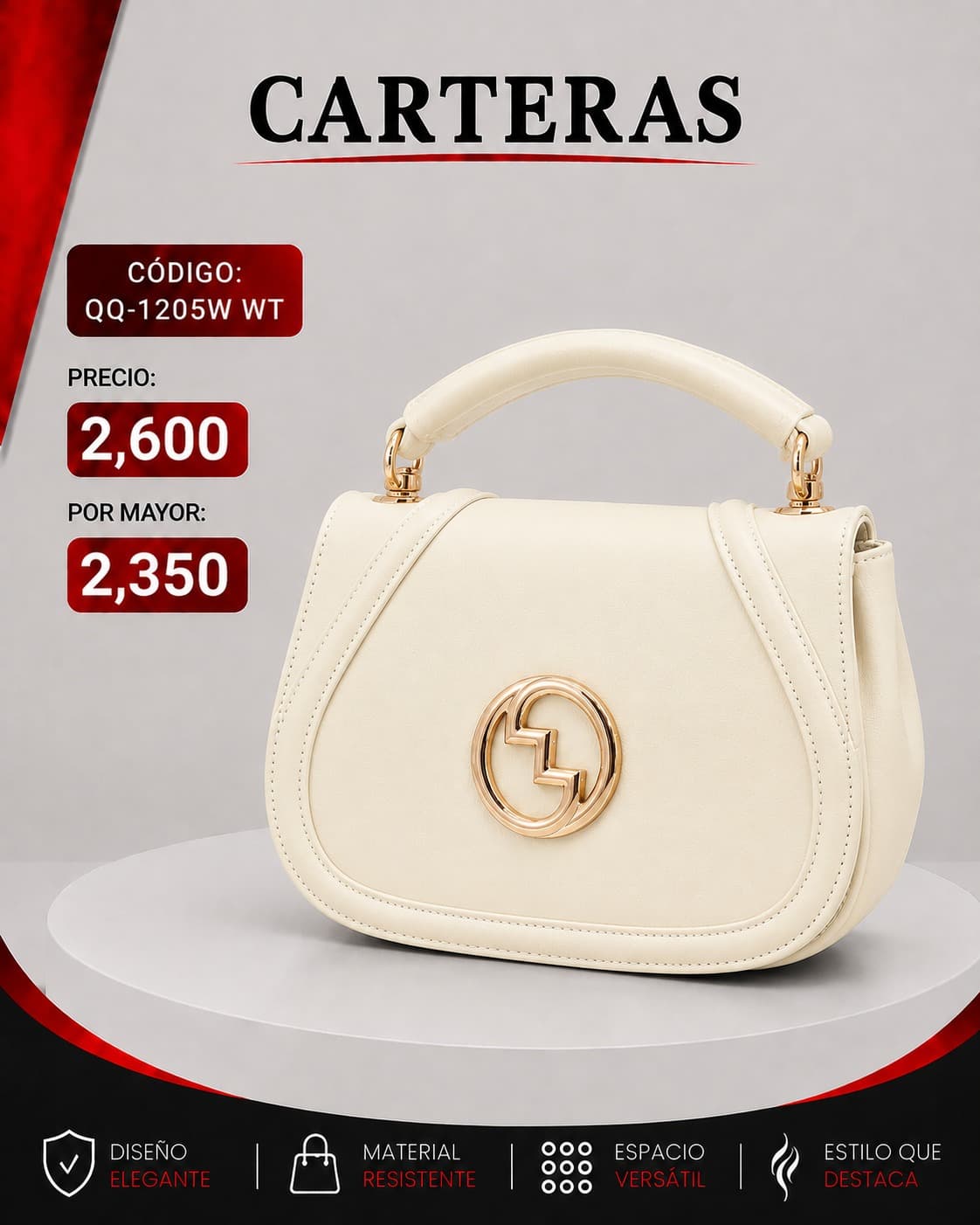 Cartera Blanca QQ-1205WT