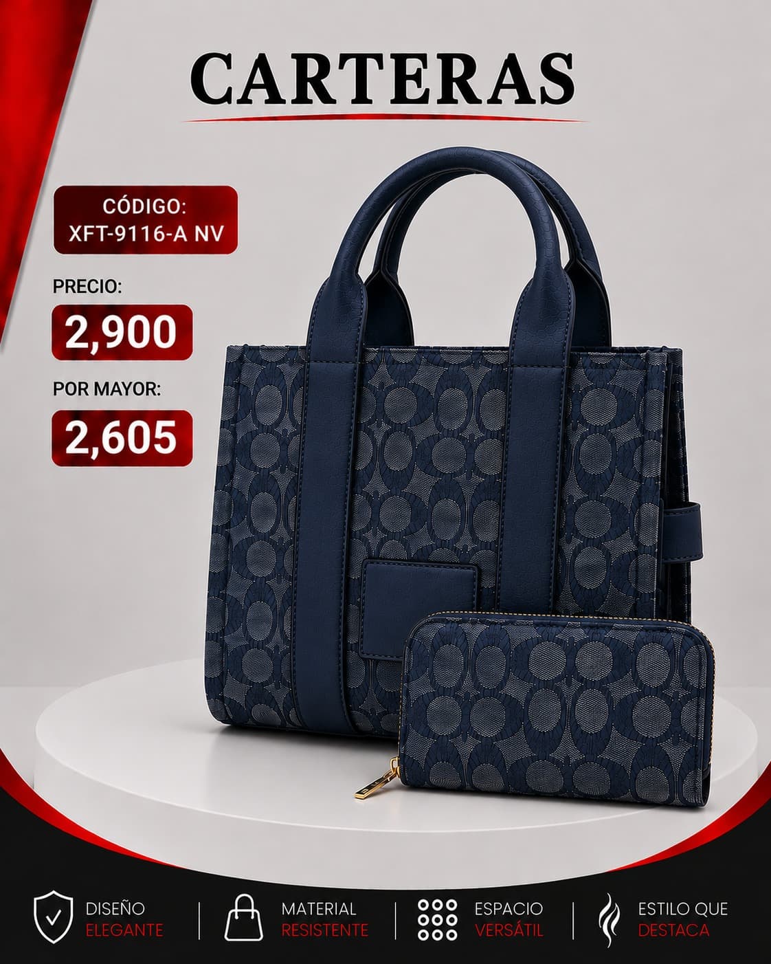 Cartera Azul Oscuro XFT-9116NV