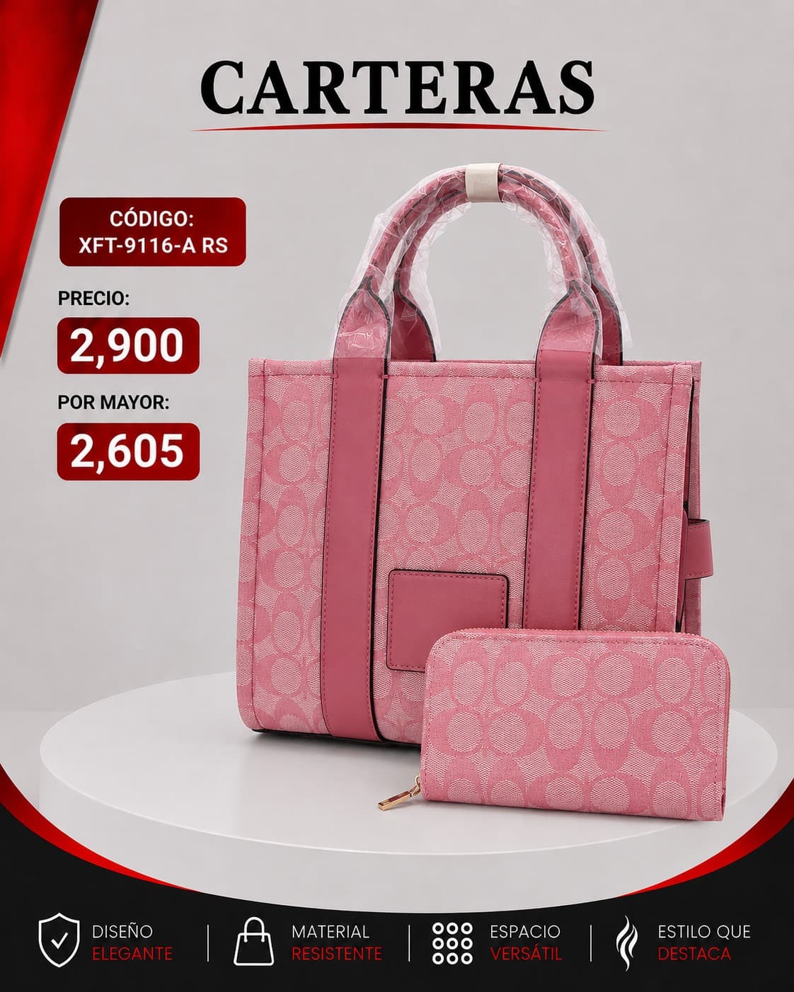 Cartera Rosa XFT-9116RS