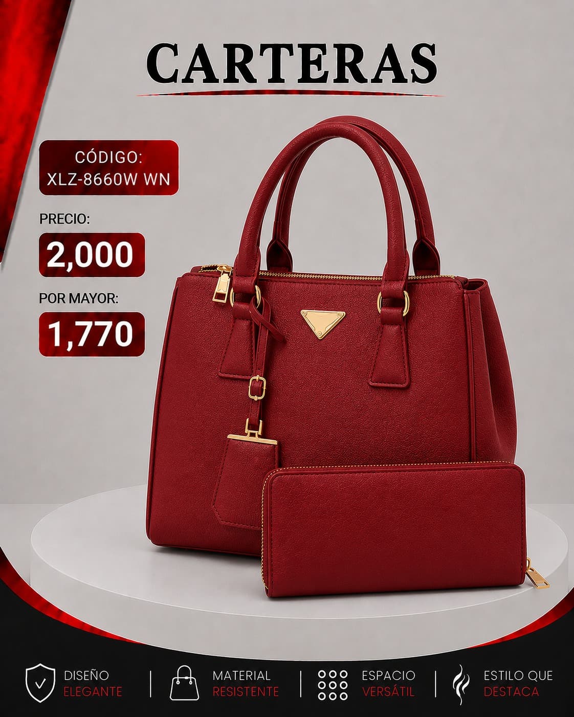 Cartera Roja XLZ-8660WN